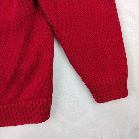 Ralph Lauren Sweater Womens 2X Red Cardigan Gold Button Up Shawl Collar Pockets - Picture 13 of 15
